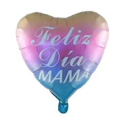 Globo Metalizado Corazon Feliz Dia Mama Multicolor Patel Inflado Con Helio