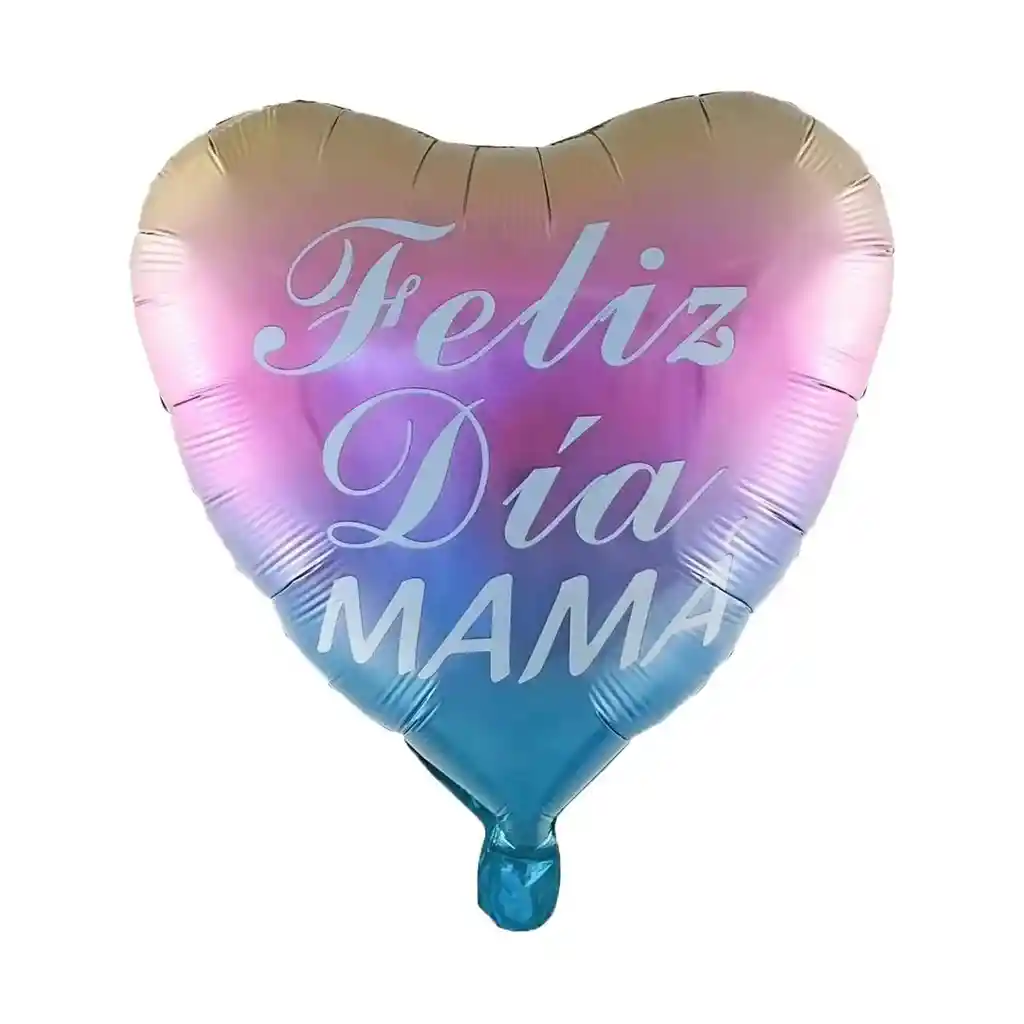 Globo Metalizado Corazon Feliz Dia Mama Multicolor Patel Inflado Con Helio