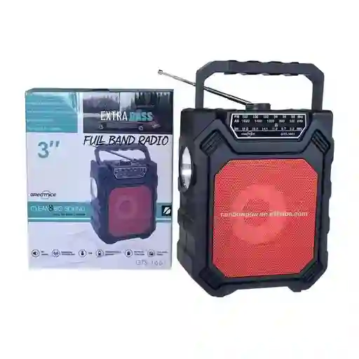 Radio De Banda Completa Gts-1661, Bluetooth, Fm, Am, Sw, Portátil, Mp3, Soporte Para Tarjeta Tf, Inalámbrico Con Linterna