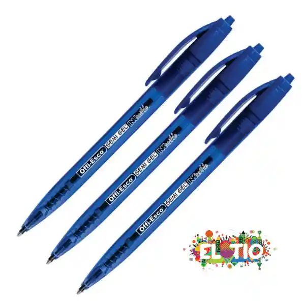 Esfero Boligrafo Semi Gel Retractil Azul Oe-047