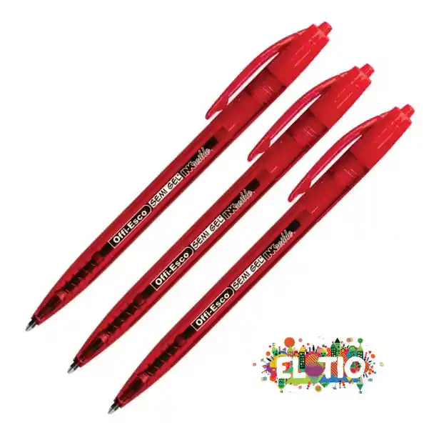 Esfero Boligrafo Semi Gel Retractil Rojo Oe-047