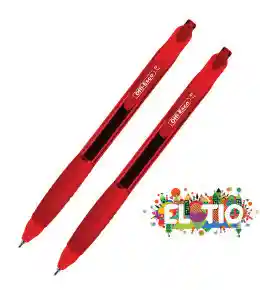 Esfero Boligrafo Semi Gel Punta Fina Retractil Rojo Oe-050 X2