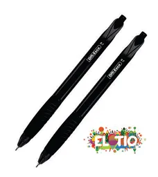 Esfero Boligrafo Semi Gel Punta Fina Retractil Negro Oe-050 X2