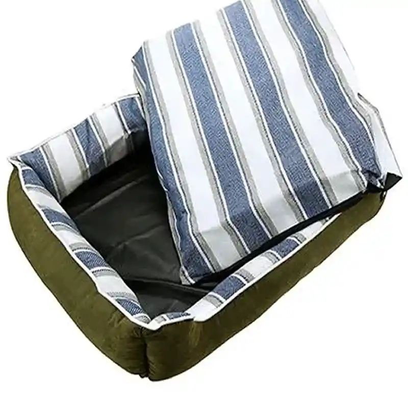 Cama Grande Para Perros Acolchada Lavable Impermeable + Almohada