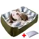 Cama Grande Para Perros Acolchada Lavable Impermeable + Almohada