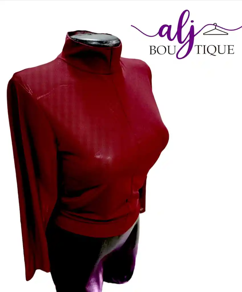 Blusa En Malla Semi Transparente Vinotinto