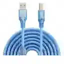 Cable De Impresora Usb A Usb Tipo B Blindado 5 Mts | Azul