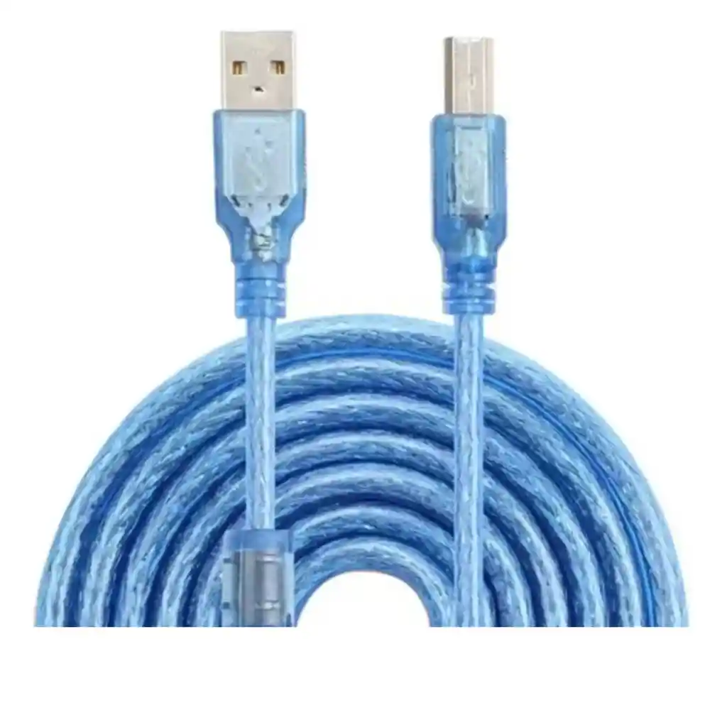 Cable De Impresora Usb A Usb Tipo B Blindado 5 Mts | Azul