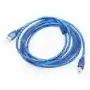 Cable De Impresora Usb A Usb Tipo B Blindado 5 Mts | Azul