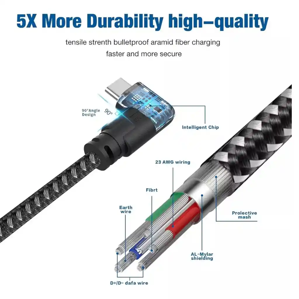 Cable Usb A Usb Tipo C De 6 Mts 4k Fatorm | Para Vr Y Camara