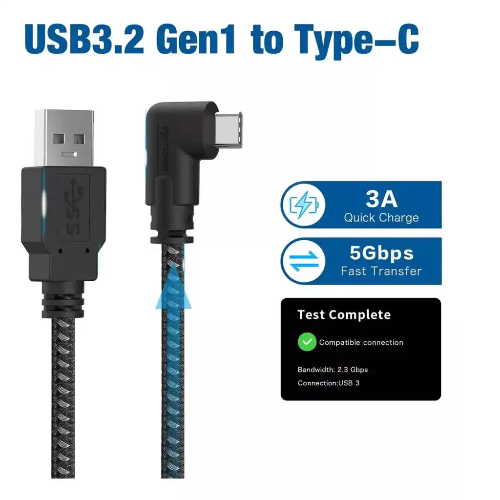 Cable Usb A Usb Tipo C De 6 Mts 4k Fatorm | Para Vr Y Camara