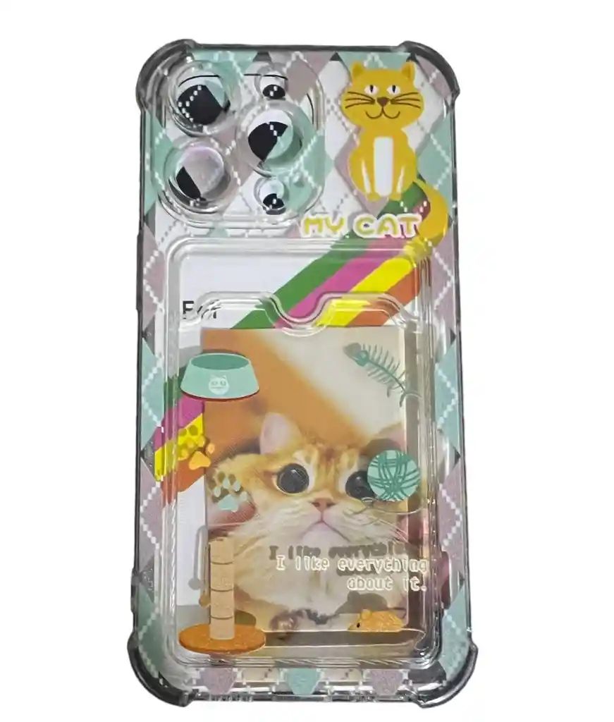 Funda Case Transparente Para Iphone 13 Pro My Cat Amarillo