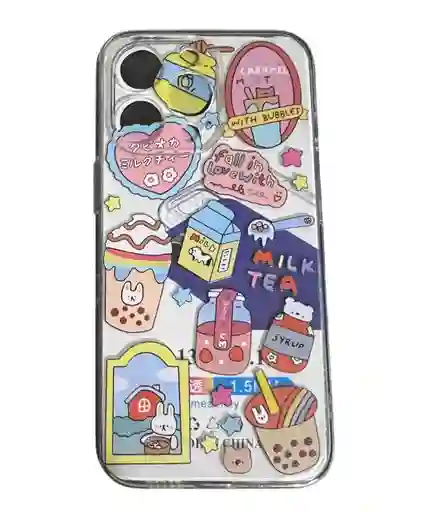 Funda Case Transparente Para Iphone 13 Pro Milk Tea
