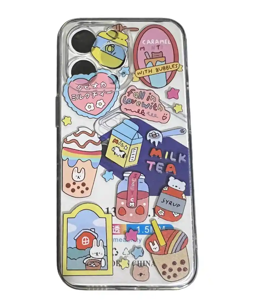 Funda Case Transparente Para Iphone 13 Pro Milk Tea