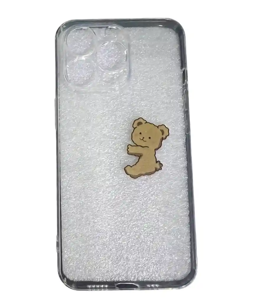 Funda Case Transparente Para Iphone 13 Pro Oso Agarrando