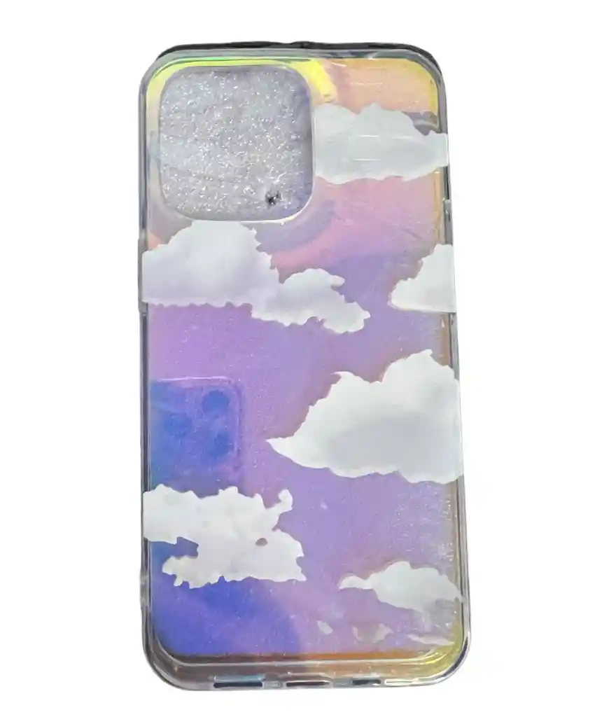 Funda Case Para Iphone 13 Pro Efecto Espejo Difuminado Con Nubes