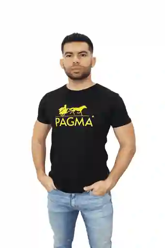 Camiseta Básica Estampada Negra Talla L