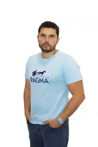 Camiseta Básica Estampada Azul Celeste Talla Xxl