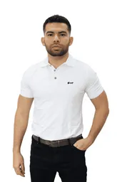 Camiseta Tipo Polo Blanca Talla S