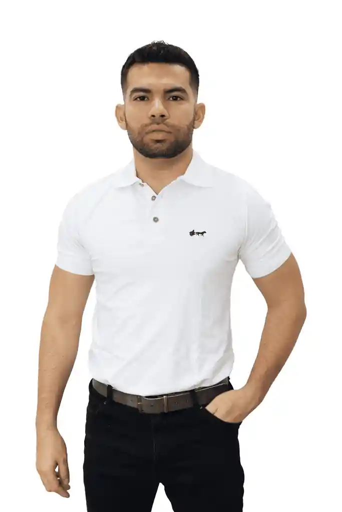 Camiseta Tipo Polo Blanca Talla S