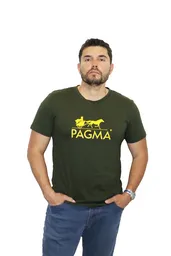 Camiseta Básica Estampada Verde Militar Talla M