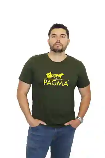 Camiseta Básica Estampada Verde Militar Talla M