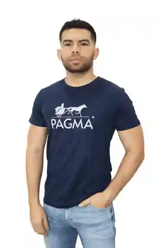 Camiseta Básica Estampada Azul Oscuro Talla S