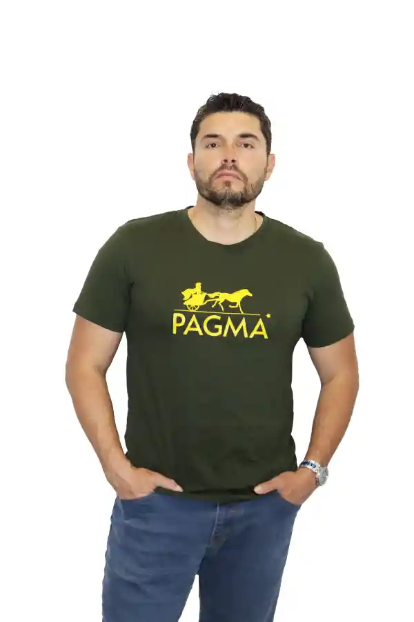 Camiseta Básica Estampada Verde Militar Talla S