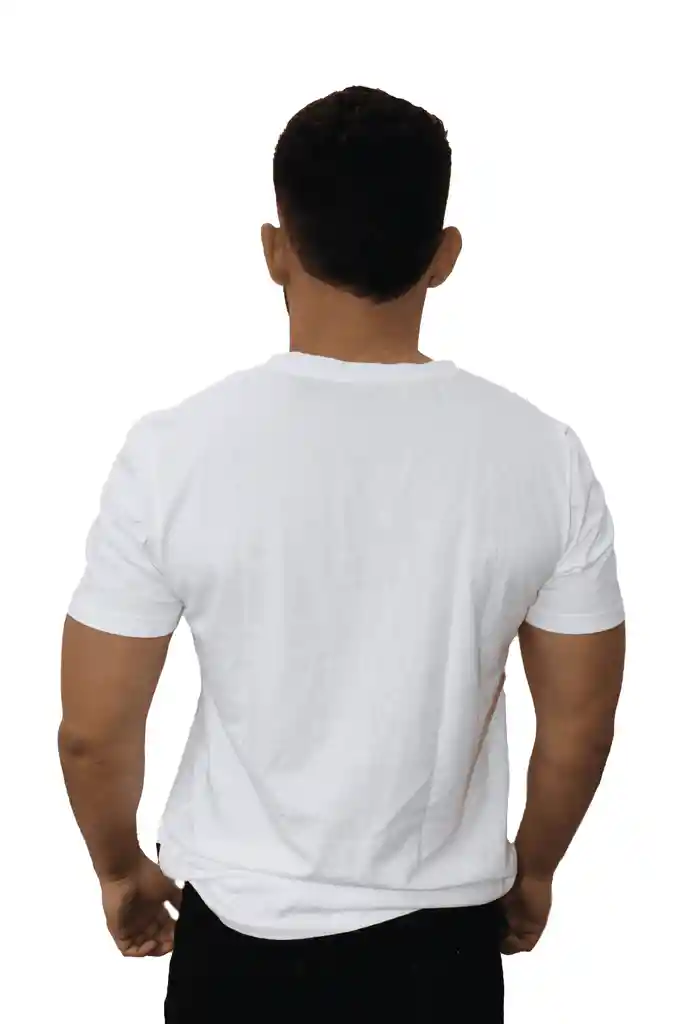 Camiseta Básica Bordada Blanca Talla L