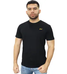 Camiseta Básica Bordada Negra Talla L