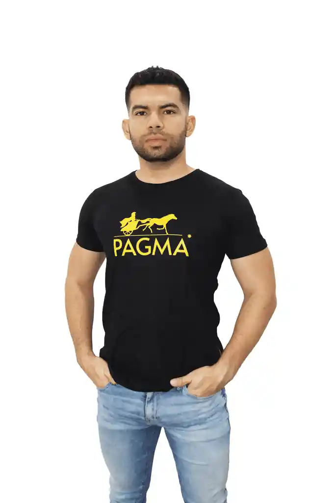 Camiseta Básica Estampada Negra Talla Xl