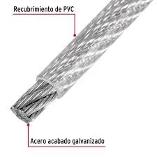 Guaya De Acero Recubierta De Pvc De 1/16" (1,6mm) X Metro