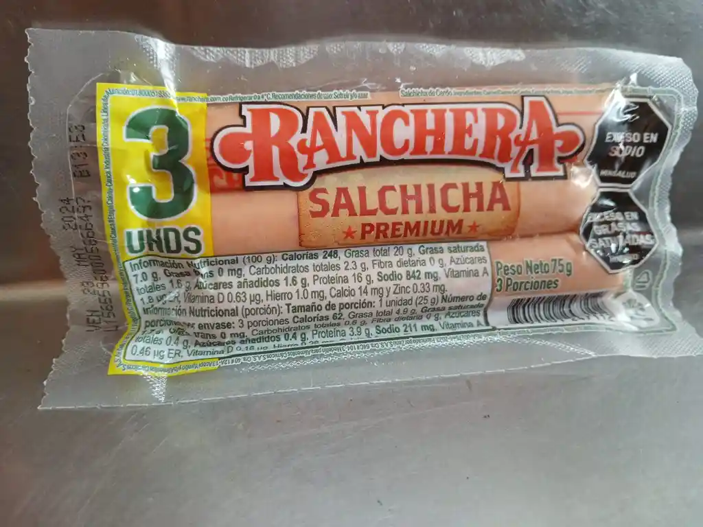 Paquete De Salchichas Rancheras X3und