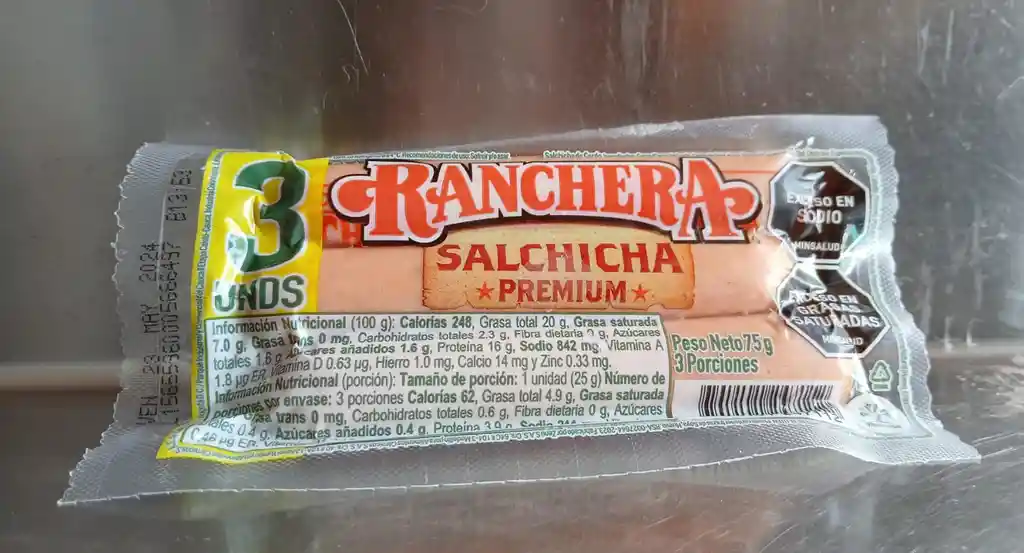 Paquete De Salchichas Rancheras X3und