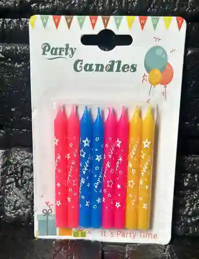 Velas Velitas Cumpleaños Happy Birthday X8