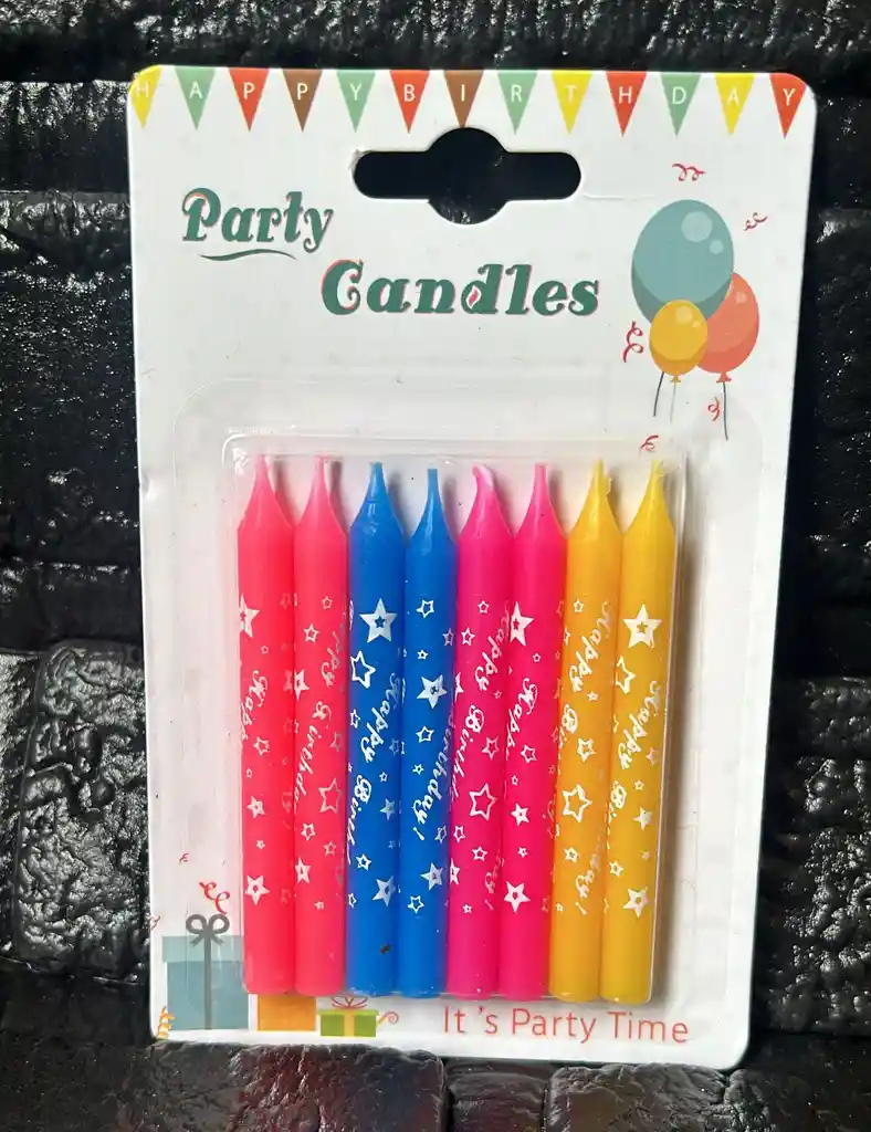 Velas Velitas Cumpleaños Happy Birthday X8
