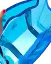 Bolso Tote Bag Grande Transparente Azul Para Viajes Diseñada En Vinilo Y Cuero