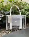 Bolso Tote Bag Grande Transparente Blanca Diseñada En Vinilo Y Cuero