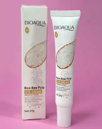 Crema Hidratante Bioagua Facial Contorno De Ojos Extracto De Arroz Con Acido Hialuronico Disminuye Lineas De Expresion Cuida La Piel De La Zona Inferior De Los Ojos 20g