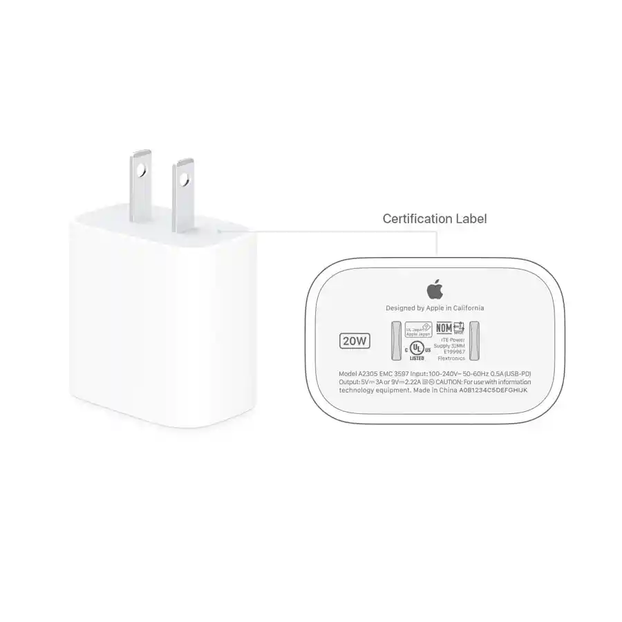 Adaptador De Corriente Iphone 20w Original