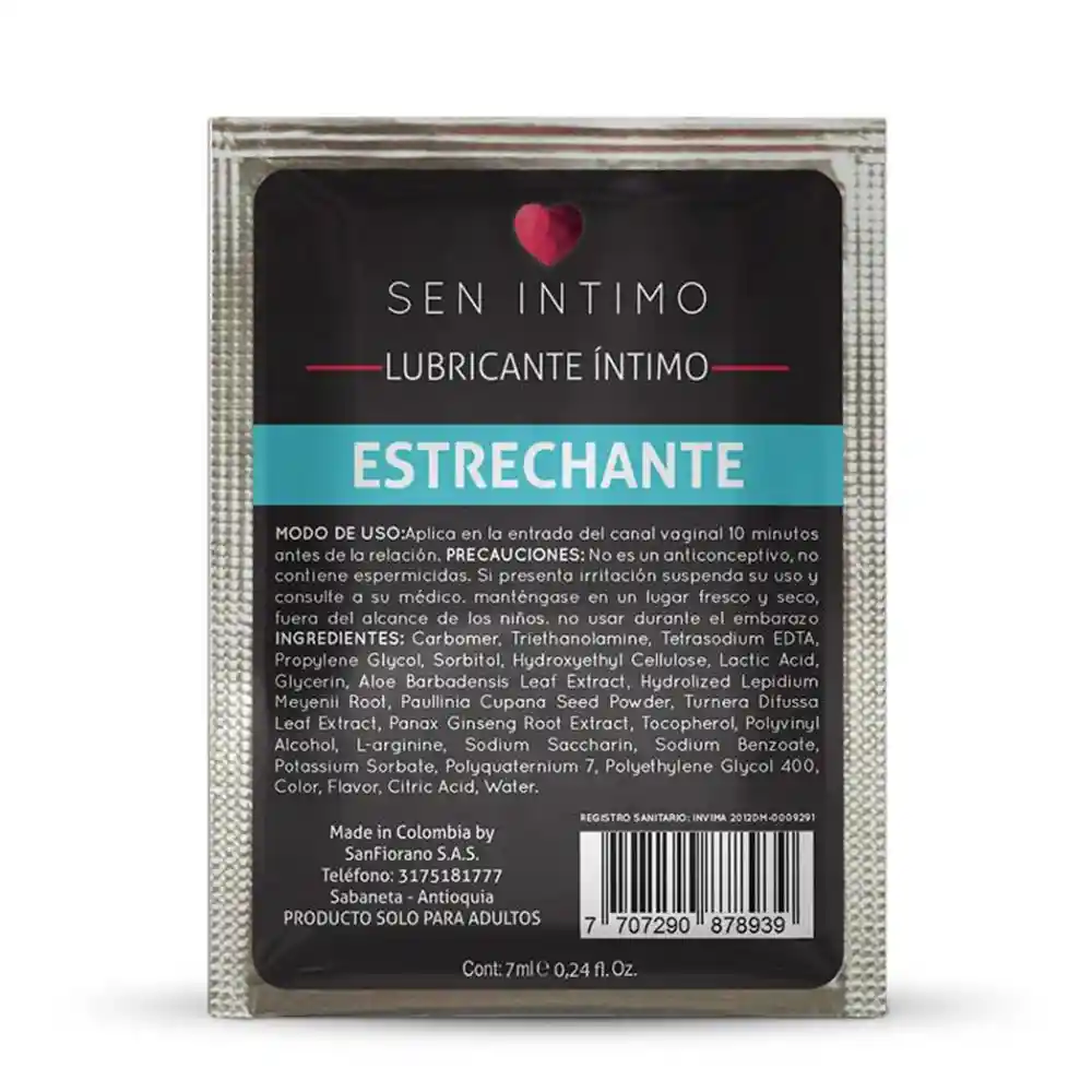 Lubricante Estrechante Sachet Sen Intimo 7ml