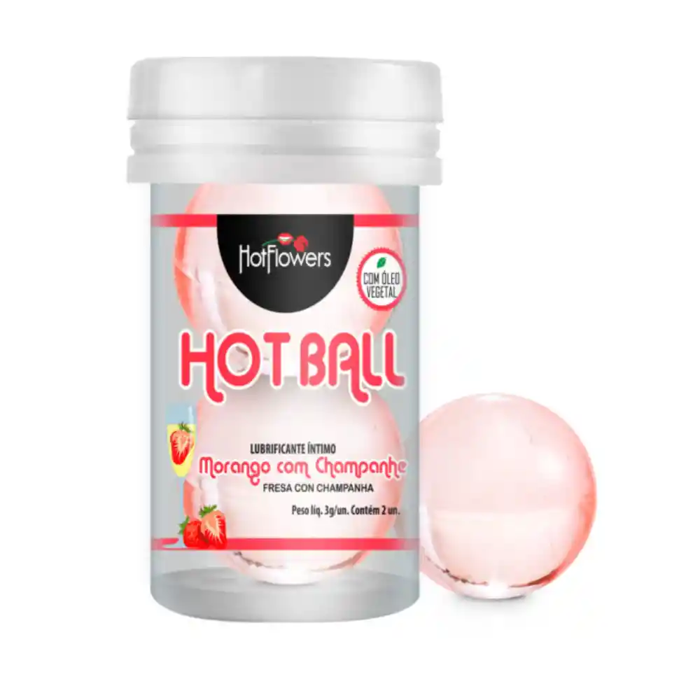 Bolas Hot Flowers Lubricantes Vaginales X 2 Fresa Con Champanha