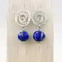 Aretes Caracol De Plata Con Lapislazuli