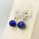 Aretes Caracol De Plata Con Lapislazuli