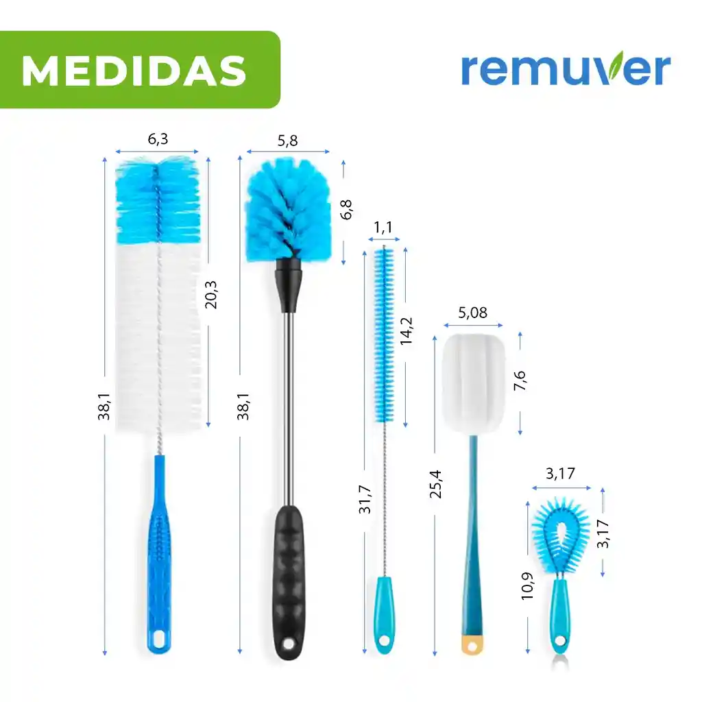 Limpieza De Botella Tetero Biberon Kit Remuver 8 Piezas