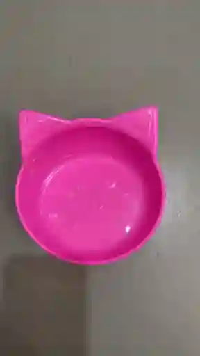 Comedero Para Mascotas Sencillo En Forma De Gato Color Fucsia