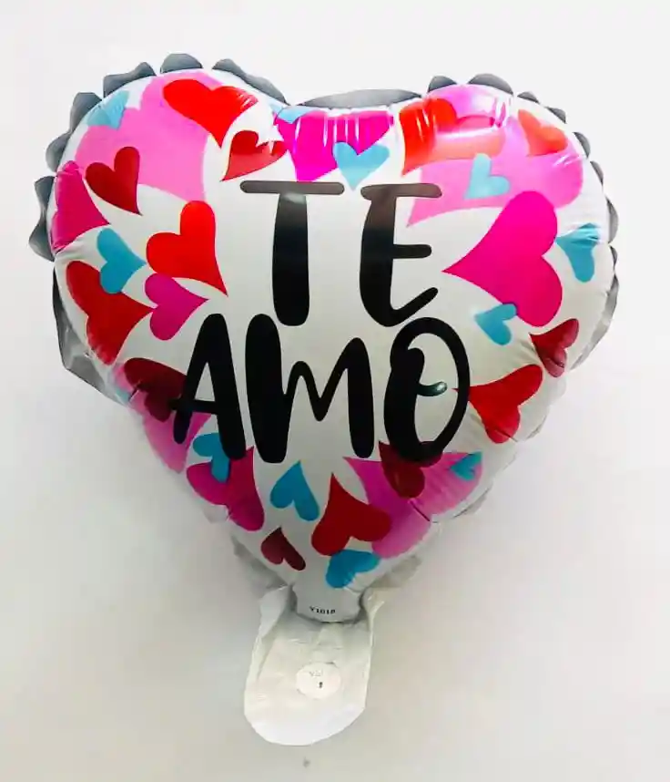 Globo De Corazon Metalizado Con Te Amo De 5 Pulgadas