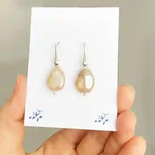 Aretes De Plata Y Agatas Tornasol