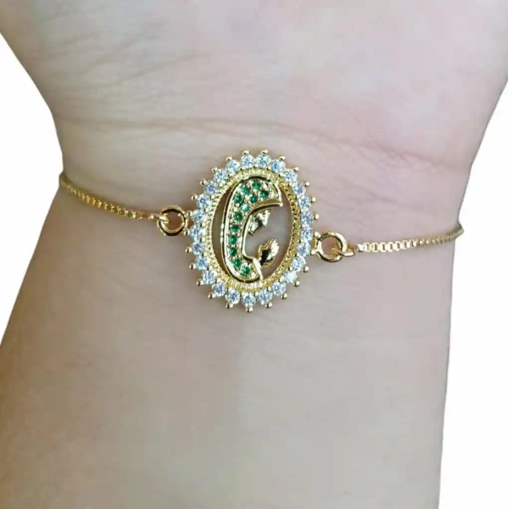 Pulsera Virgen Maria Celestial Verde