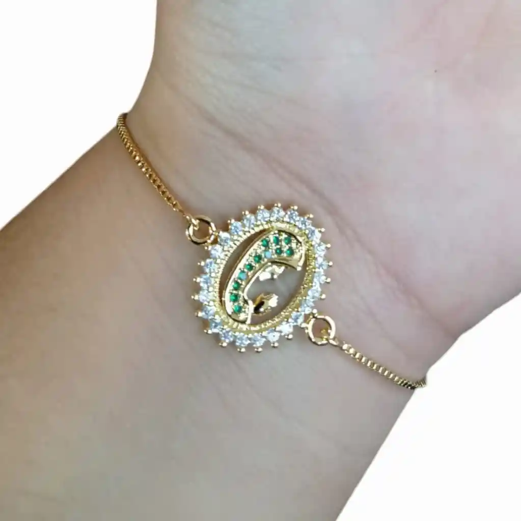 Pulsera Virgen Maria Celestial Verde